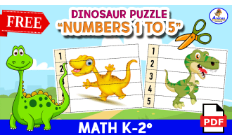 DINOSAUR PUZZLES - Numbers 1 to 5