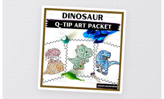 Dinosaur Q-Tip Art Packet