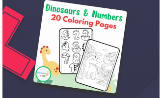 Dinosaurs and Numbers Coloring Pages