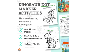 Dinosaurs Dot Marker Activities | Fine Motor & Coloring | Preschool