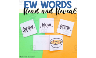 Diphthongs EW Words Read and Reveal Blending Cards
