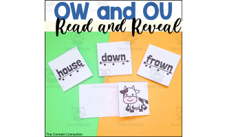 Diphthongs OU and OW Words Read and Reveal Blending Cards