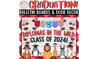 Diplomas in: Animals Graduation Bulletin Boards & Door Decor Kits
