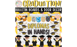 Diplomas in Hands – Graduation Bulletin Board Kit