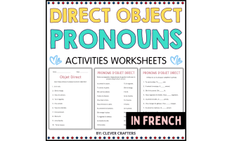 Direct Object Pronouns Practice Grammar Worksheets in French