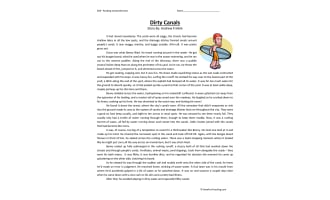 Dirty Canals - Reading Comprehension Worksheet