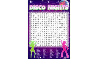 Disco Word Search Puzzle – Retro Party Activity for Teens & Adults