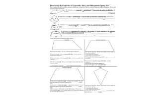 Discovering the Properties of Trapezoids Kites and Midsegments with answer key