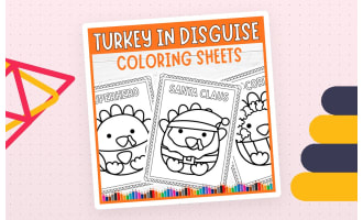 Disguise a Turkey Coloring Sheets, Thanksgiving Coloring Page Activity