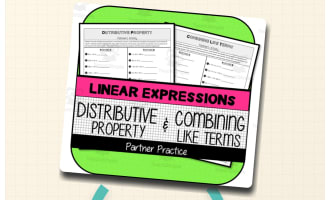 Distributive Property & Combining Like Terms Partner Activity