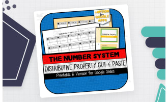 Distributive Property CUT & PASTE Activity