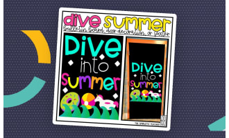 Dive into Summer End of Year June Bulletin Board Kit, Door Decoration Set, or Poster