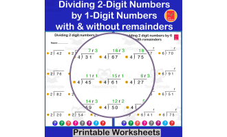Divide 2-digit by 1-digit numbers with or without remainders