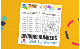 Dividing Numbers Color by Number Worksheet