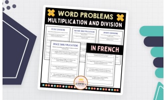 Division and Multiplication Word Problems Math Worksheets in French