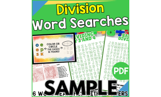 Division Word Search: 1 Page Sample (PDF)