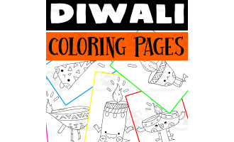 Diwali Coloring Pages Worksheet Activity