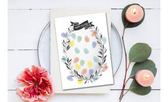 DIY EASTER WREATH, FINGERPRINT ART CARD, EASTER EGG HANDPRINT CRAFTS