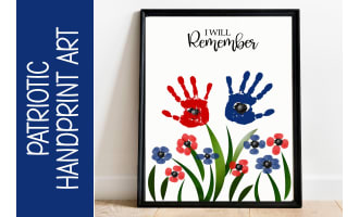 DIY Veterans Poster, Remembrance Day Handprint Art, Patriotic Crafts