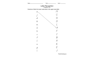 D'Nealian Handwriting Letter Matching Recognition Test