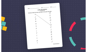 D'Nealian Handwriting Letter Matching Recognition Test