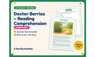 Doctor Berries – Reading Comprehension Worksheet – 1st Grade Practice
