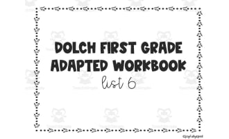 Dolch Adapted Workbook: First Grade - List 6