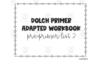 Dolch Adapted Workbook: Primer - List 3