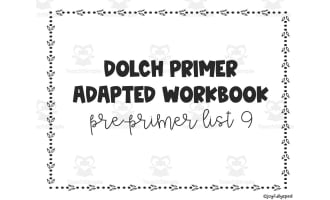 Dolch Adapted Workbook: Primer - List 9
