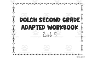 Dolch Adapted Workbook: Second Grade - List 5