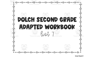 Dolch Adapted Workbook: Second Grade - List 7