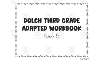 Dolch Adapted Workbook: Third Grade - List 6