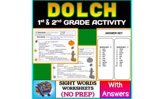 Dolch First Grade Sight Words – Fill in the Blanks Halloween & Fall