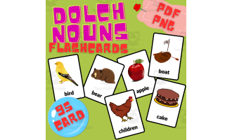 Dolch Nouns Flash Cards in English