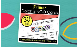 Dolch Primer Sight Word BINGO - 30+ Bingo Cards, Flashcards & Word Lists