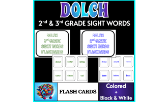 Dolch Sight Words Flashcards for 2nd & 3rd Grade Reading Practice