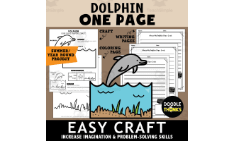 Dolphin Craft Printable | One-Page Paper Activity for Fine Motor Pract