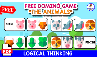 DOMINÓ GAME MADE WITH ANIMALS THEMED | Free Resource