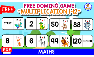 DOMINÓ GAME MULTIPLICATION | Made With Animals Icons
