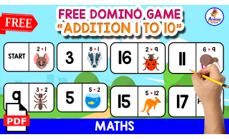 DOMINÓ GAME OF ADDITION | WITH ANIMALS ICONS