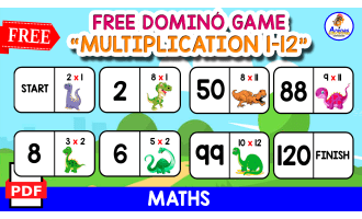 DOMINÓ GAME OF MULTIPLICATION | Dino Themed