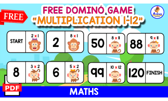 DOMINÓ GAME OF MULTIPLICATION | Monkey Themed