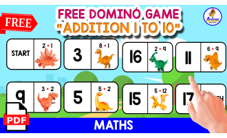 DOMINÓ GAME WITH ADDITION EXERCISES | DINO THEMED