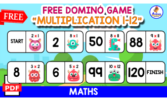 DOMINÓ OF MULTIPLICATION | Monster Themed