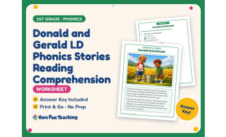 Donald and Gerald LD Phonics Stories Reading Worksheet – 1st Grade