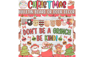 Don't Be A Grinch: Cowboy Christmas Bulletin Board or Door Decor Kit