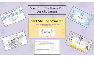 Don't Stir The Drama Pot-An SEL Presentation Plus SEL Coloring Page