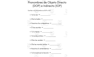 dop and iop spanish practice worksheet