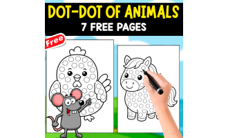 DOT-DOT OF ANIMALS | 7 FREE PAGES | ART ACTIVITY