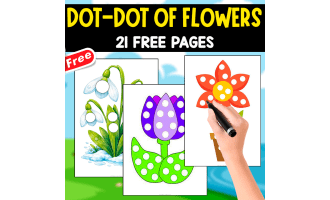 DOT-DOT OF FLOWERS | 21 FREE PAGES